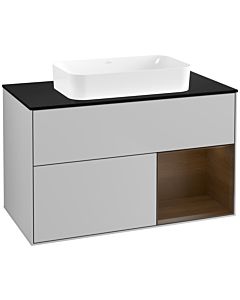 Villeroy und Boch Finion Villeroy und Boch G662GNGJ 100x60.3x50.1cm, étagère droite placage noyer, gris clair mat