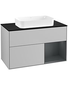 Villeroy und Boch Finion Villeroy und Boch G662HGGJ 100x60.3x50.1cm, étagère à droite Midnight Blue Matt Lacquer , gris clair mat