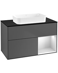 Villeroy und Boch Finion Villeroy und Boch Finion G662MTGK 100x60.3x50.1cm, shelf on the right white matt lacquer, anthracite matt