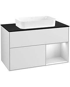 Villeroy und Boch Finion Villeroy und Boch G662MTMT 100x60.3x50.1cm, étagère à droite laqué blanc mat, laqué blanc mat