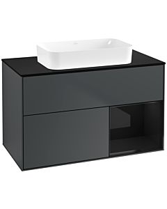 Villeroy und Boch Finion Villeroy und Boch G662PHHG 100x60.3x50.1cm, étagère à droite Glossy Black Lacquer , Midnight Blue Matt Lacquer