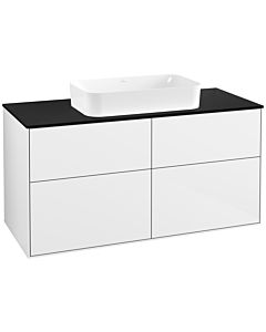 Villeroy und Boch Finion Waschtischunterschrank G67200GF 120x60,3x50,1cm, Glass Black Matt, Glossy white lacquer