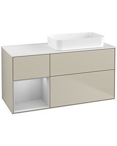 Villeroy und Boch Finion Villeroy und Boch G681GJHH 120x60.3x50.1cm, étagère à gauche gris clair mat, Sand Matt Lacquer