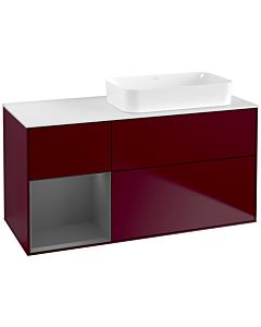 Villeroy und Boch Finion Waschtischunterschrank G681GKHB 120x60,3x50,1cm, Regal links Anthracite matt, Peony Matt