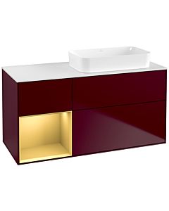 Villeroy und Boch Finion Waschtischunterschrank G681HFHB 120x60,3x50,1cm, Regal links Gold matt, Peony Matt