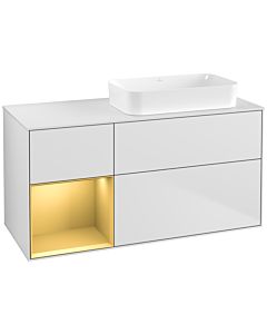 Villeroy und Boch Finion Villeroy und Boch G681HFMT 120x60.3x50.1cm, étagère gauche or mat, laqué blanc mat