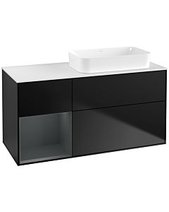 Villeroy und Boch Finion Villeroy und Boch G681HGPD 120x60.3x50.1cm, étagère à gauche Midnight Blue Matt Lacquer , laqué noir mat