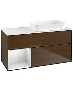 Villeroy und Boch Finion Villeroy und Boch Finion G681MTGN 120x60.3x50.1cm, shelf left white matt lacquer, walnut veneer