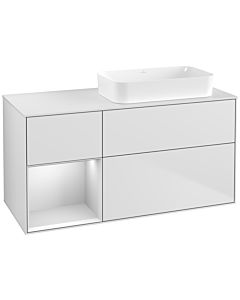 Villeroy und Boch Finion Villeroy und Boch G681MTMT 120x60.3x50.1cm, étagère gauche laqué blanc mat, laqué blanc mat