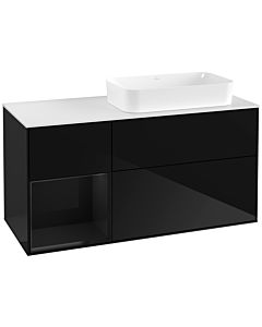 Villeroy und Boch Finion Villeroy und Boch G681PHPH 120x60.3x50.1cm, étagère à gauche Glossy Black Lacquer , Glossy Black Lacquer