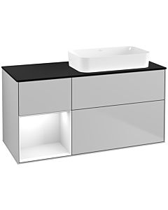 Villeroy und Boch Finion Villeroy und Boch G682GFGJ 120x60.3x50.1cm, étagère gauche laqué blanc brillant, gris clair mat