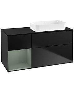 Villeroy und Boch Finion Villeroy und Boch Finion G682GMPD 120x60.3x50.1cm, shelf left Olive Matt Lacquer , black matt lacquer