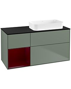 Villeroy und Boch Finion Waschtischunterschrank G682HBGM 120x60,3x50,1cm, Regal links Peony, Olive Matt Lacquer
