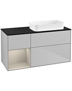 Villeroy und Boch Finion Villeroy und Boch G682HHGJ 120x60.3x50.1cm, étagère à gauche Sand Matt Lacquer , gris clair mat