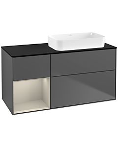 Villeroy und Boch Finion Villeroy und Boch G682HHGK 120x60.3x50.1cm, étagère à gauche Sand Matt Lacquer , anthracite mat