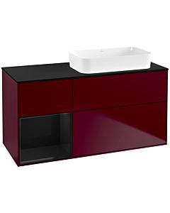 Villeroy und Boch Finion Villeroy und Boch G682PHHB 120x60.3x50.1cm, étagère à gauche Glossy Black Lacquer , Peony Matt