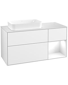 Villeroy und Boch Finion Villeroy und Boch G691GFGF 120x60.3x50.1cm, étagère à droite Laque blanc brillant, Laque blanc brillant