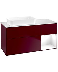 Villeroy und Boch Finion Waschtischunterschrank G691GFHB 120x60,3x50,1cm, Regal rechts Glossy white lacquer, Peony Matt