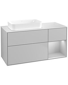 Villeroy und Boch Finion Waschtischunterschrank G691GJGJ 120x60,3x50,1cm, Regal rechts Light grey matt, Light grey matt