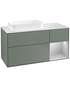 Villeroy und Boch Finion Villeroy und Boch G691GJGM 120x60.3x50.1cm, étagère à droite gris clair mat, Olive Matt Lacquer