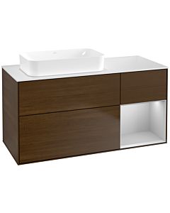 Villeroy und Boch Finion Waschtischunterschrank G691GJGN 120x60,3x50,1cm, Regal rechts Light grey matt, Walnut veneer