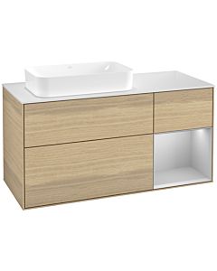 Villeroy und Boch Finion Waschtischunterschrank G691GJPC 120x60,3x50,1cm, Regal rechts Light grey matt, Oak Veneer