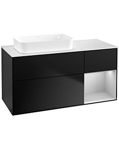 Villeroy und Boch Finion Waschtischunterschrank G691GJPD 120x60,3x50,1cm, Regal rechts Light grey matt, Black matt lacquer