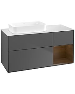 Villeroy und Boch Finion Villeroy und Boch G691GNGK 120x60.3x50.1cm, étagère droite placage noyer, anthracite mat