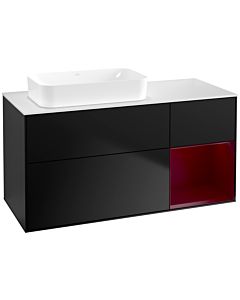 Villeroy und Boch Finion Villeroy und Boch G691HBPD 120x60.3x50.1cm, étagère à droite Peony , laqué noir mat