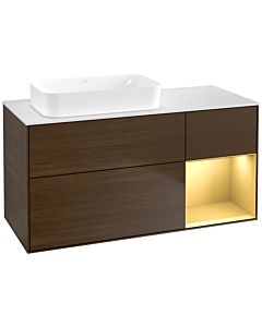 Villeroy und Boch Finion Villeroy und Boch Finion G691HFGN 120x60.3x50.1cm, shelf on the right matt gold, walnut veneer
