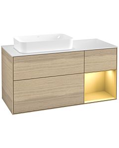 Villeroy und Boch Finion Villeroy und Boch G691HFPC 120x60.3x50.1cm, étagère droite or mat, Oak Veneer