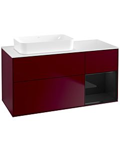 Villeroy und Boch Finion Villeroy und Boch G691PHHB 120x60.3x50.1cm, étagère à droite Glossy Black Lacquer , Peony Matt