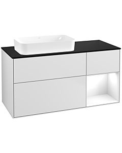 Villeroy und Boch Finion Waschtischunterschrank G692GFMT 120x60,3x50,1cm, Regal rechts Glossy white lacquer, White matt lacquer