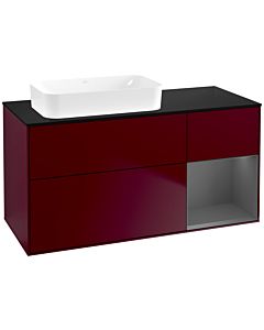 Villeroy und Boch Finion Waschtischunterschrank G692GKHB 120x60,3x50,1cm, Regal rechts Anthracite matt, Peony Matt