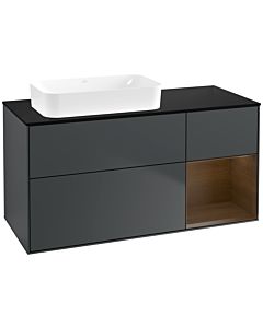 Villeroy und Boch Finion Villeroy und Boch G692GNHG 120x60,3x50,1cm, étagère droite placage noyer, Midnight Blue Matt Lacquer