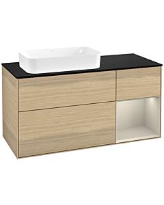 Villeroy und Boch Finion Waschtischunterschrank G692HHPC 120x60,3x50,1cm, Regal rechts Sand Matt, Oak Veneer