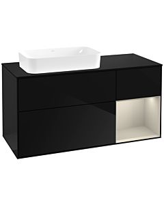 Villeroy und Boch Finion Villeroy und Boch G692HHPH 120x60.3x50.1cm, étagère à droite Sand matt, Glossy Black Lacquer