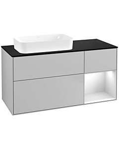 Villeroy und Boch Finion Villeroy und Boch G692MTGJ 120x60.3x50.1cm, étagère à droite laqué blanc mat, gris clair mat