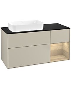 Villeroy und Boch Finion Waschtischunterschrank G692PCHH 120x60,3x50,1cm, Regal rechts Oak Veneer, Sand Matt Lacquer