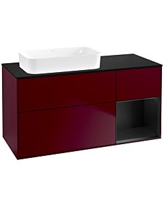 Villeroy und Boch Finion Villeroy und Boch G692PDHB 120x60.3x50.1cm, étagère à droite laqué noir mat, Peony Matt