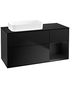 Villeroy und Boch Finion Waschtischunterschrank G692PDPD 120x60,3x50,1cm, Regal rechts Black matt lacquer, Black matt lacquer