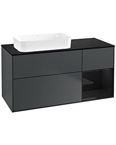 Villeroy und Boch Finion Villeroy und Boch G692PHHG 120x60.3x50.1cm, étagère à droite Glossy Black Lacquer , Midnight Blue Matt Lacquer