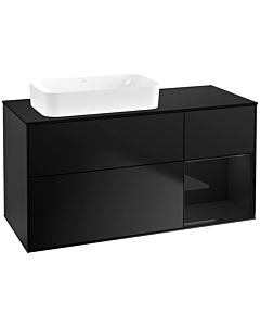 Villeroy und Boch Finion Villeroy und Boch G692PHPD 120x60.3x50.1cm, étagère à droite Glossy Black Lacquer , laqué noir mat