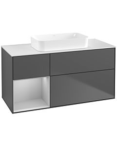 Villeroy und Boch Finion Waschtischunterschrank G701GJGK 120x60,3x50,1cm, Regal rechts Light grey matt, Anthracite matt