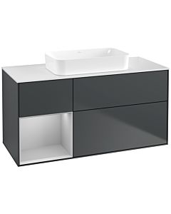 Villeroy und Boch Finion Waschtischunterschrank G701GJHG 120x60,3x50,1cm, Regal rechts Light grey matt, Midnight Blue Matt Lacquer