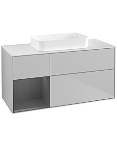 Villeroy und Boch Finion Waschtischunterschrank G701GKGJ 120x60,3x50,1cm, Regal rechts Anthracite matt, Light grey matt