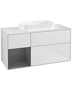 Villeroy und Boch Finion Waschtischunterschrank G701GKMT 120x60,3x50,1cm, Regal rechts Anthracite matt, White matt lacquer