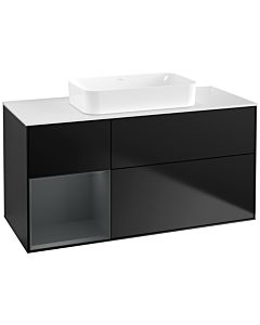 Villeroy und Boch Finion Villeroy und Boch G701HGPD 120x60.3x50.1cm, étagère à droite Midnight Blue Matt Lacquer , laqué noir mat