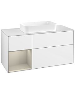 Villeroy und Boch Finion Villeroy und Boch G701HHGF 120x60.3x50.1cm, étagère à droite Sand laqué blanc mat brillant