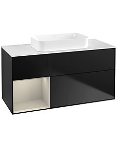 Villeroy und Boch Finion Villeroy und Boch G701HHPD 120x60.3x50.1cm, étagère à droite Sand laqué mat, noir mat